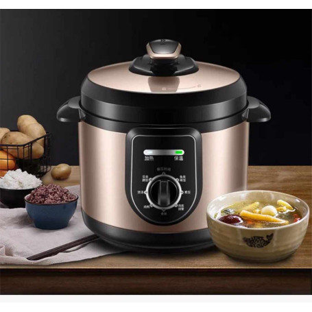 Household Electric Pressure Cooker 4L Intelligent Rice Cooking Machine 70 kPa Stewing Soup Pot Cake Maker knob Control 220V
