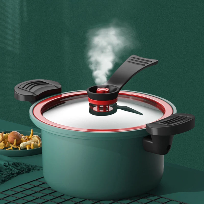 Micro Pressure Cooker Cookware Soup Meats Pot Rice Cooker Gas Stove Pressure Stew Pan Non-Stick Cooking Pots For Kitchen