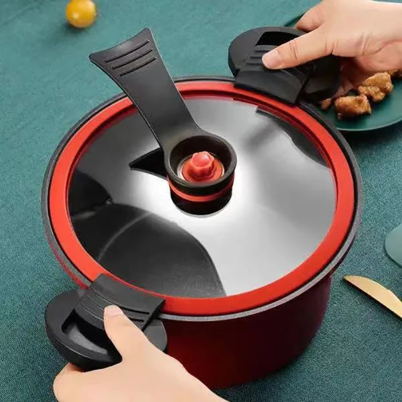 Micro Pressure Cooker Cookware Soup Meats Pot Rice Cooker Gas Stove Pressure Stew Pan Non-Stick Cooking Pots For Kitchen