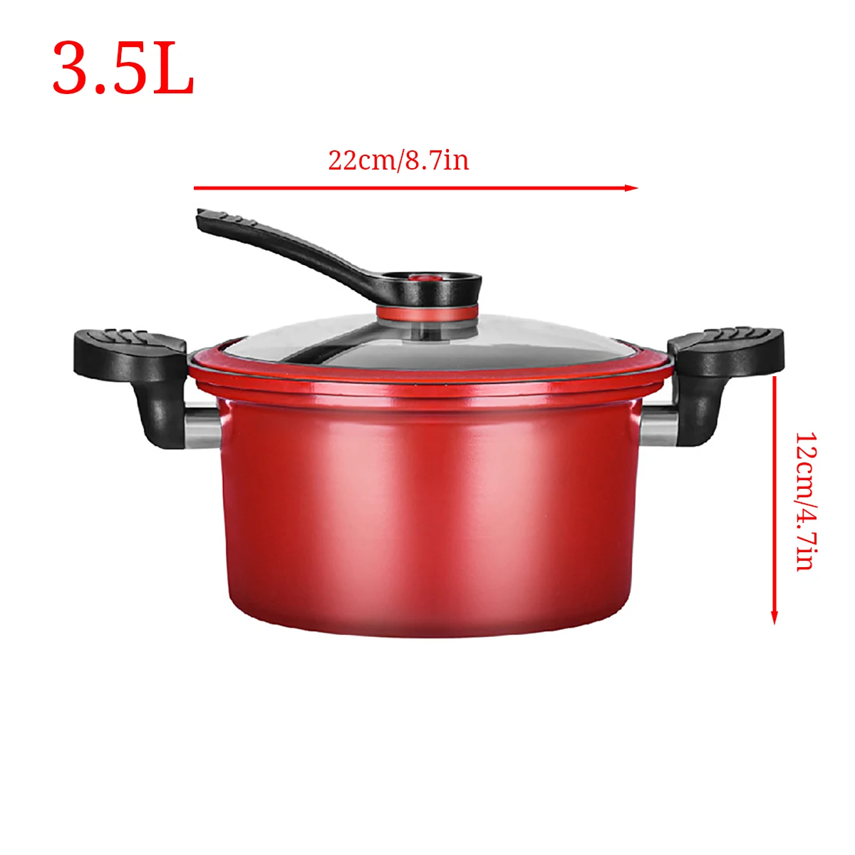 Micro Pressure Cooker Cookware Soup Meats Pot Rice Cooker Gas Stove Pressure Stew Pan Non-Stick Cooking Pots For Kitchen