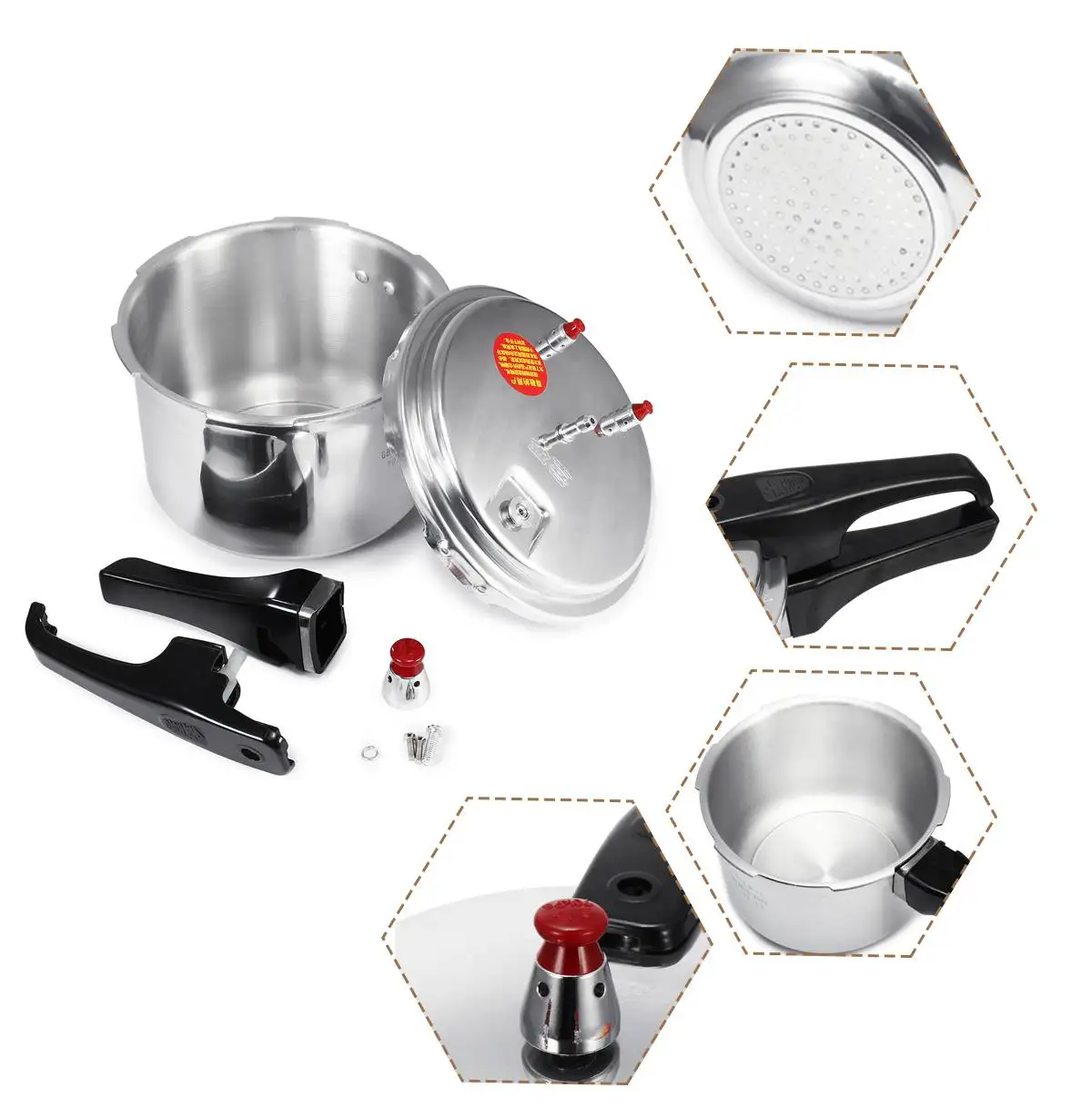 18cm/20cm/22cm  Kitchen Pressure Cooker Electric Stove Gas Stove Energy-saving Safety Cooking Utensils Aluminum Alloy