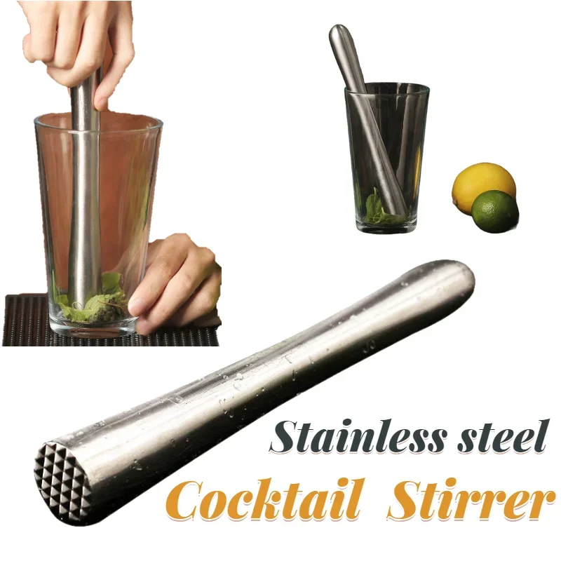Cocktail Shaker Stick Muddler Drink Pusher Home Brewing & Wine Making Barware Steel Wine Mixing Stick Muddler Drink Stirrers