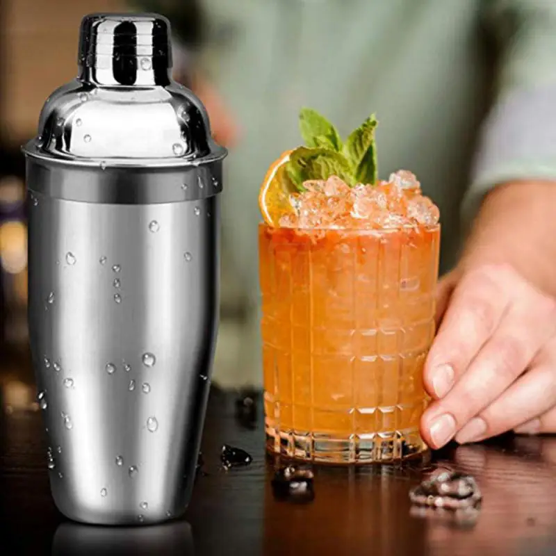 Stainless Steel Cocktail Shaker Mixer Wine Martini Boston Shaker For Bartender Drink Party Barware Tools Bar Set 550/750ml