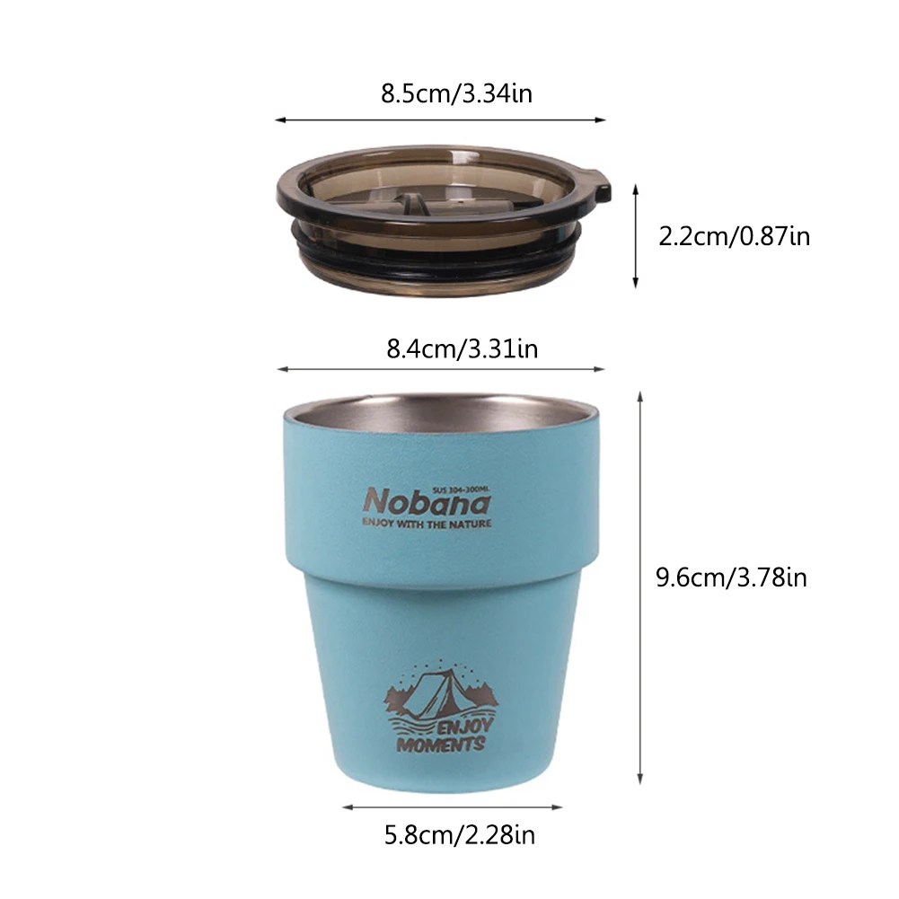 300ML Thermal Mug Beer Cup Tumbler Stainless Steel Double Wall Vacuum Insulated Coffee Tea Mug Wide Mouth Water Bottle Drinkware