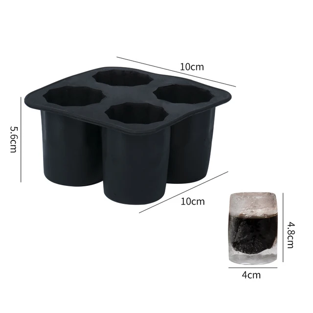 Creative 4 Grids Ice Cube Tray Mold Cup Mould Makes Shot Glass Ice Mould Novelty Gifts Ice Tray Summer Drinking Kitchen Tool