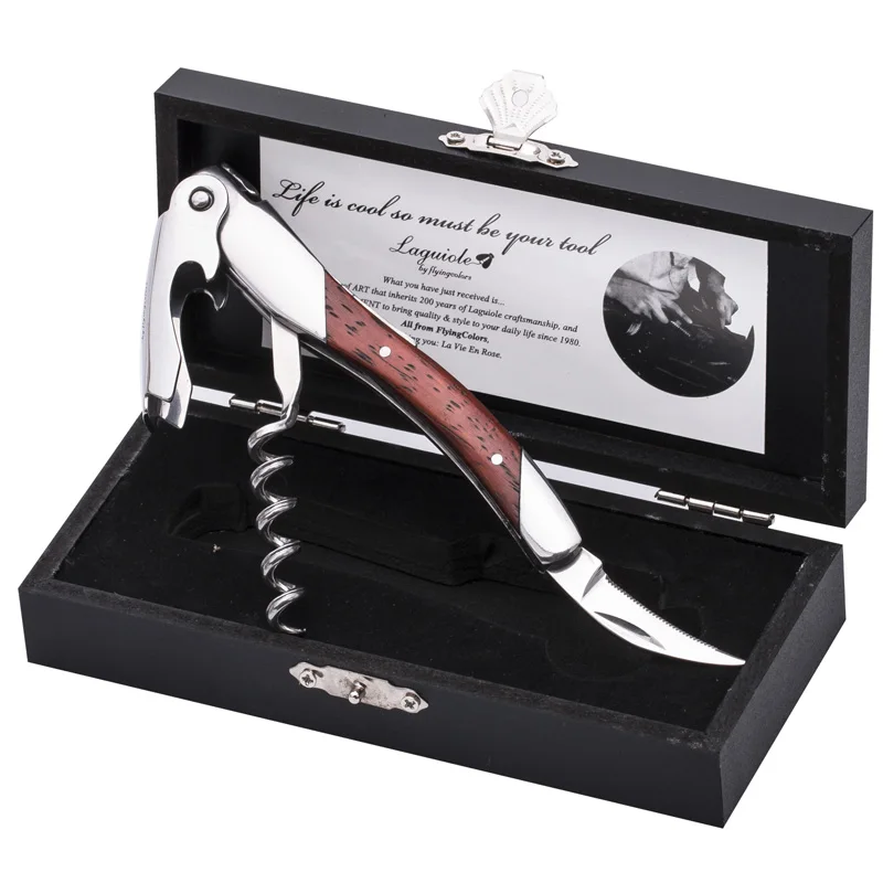 Corkscrew Bottle Openers Stainless Steel Wine Knives Pocket Knife Wood Handle Wedding Beer Can Wine Accessories Kitchen