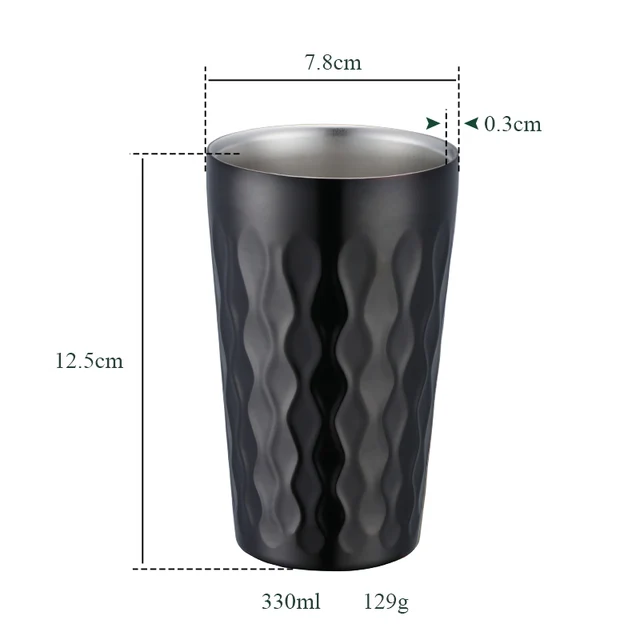 1-7PCS Double-Wall Stainless Steel Hammer Texture Metal Coffee Mug Beer Cup Cold Drink Tea Milk Mugs Home for Camping Household