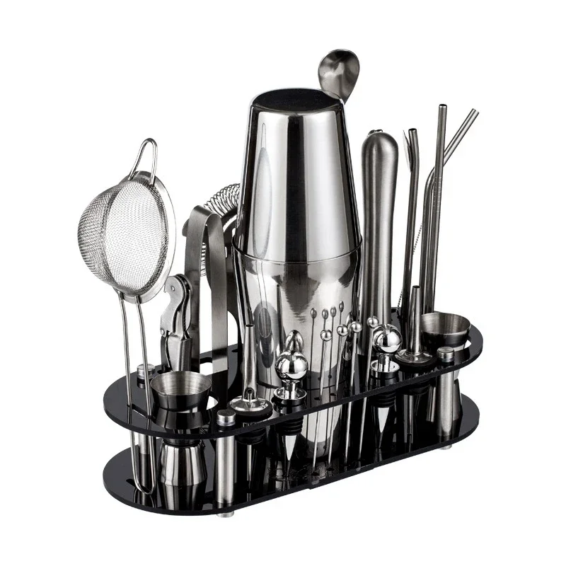23 Piece Complete Professional Bartender Kit Stainless Steel Cocktail Shaker Set Bar Accessories Home Bars Kit Bartender Tools