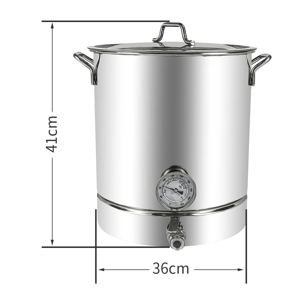 Commercial Brew Stainless Steel  Kettle Stock Pot Tap Kegerator Dispenser for  Beer Wine Soda Bar Restaurant (30L 40L 60L)