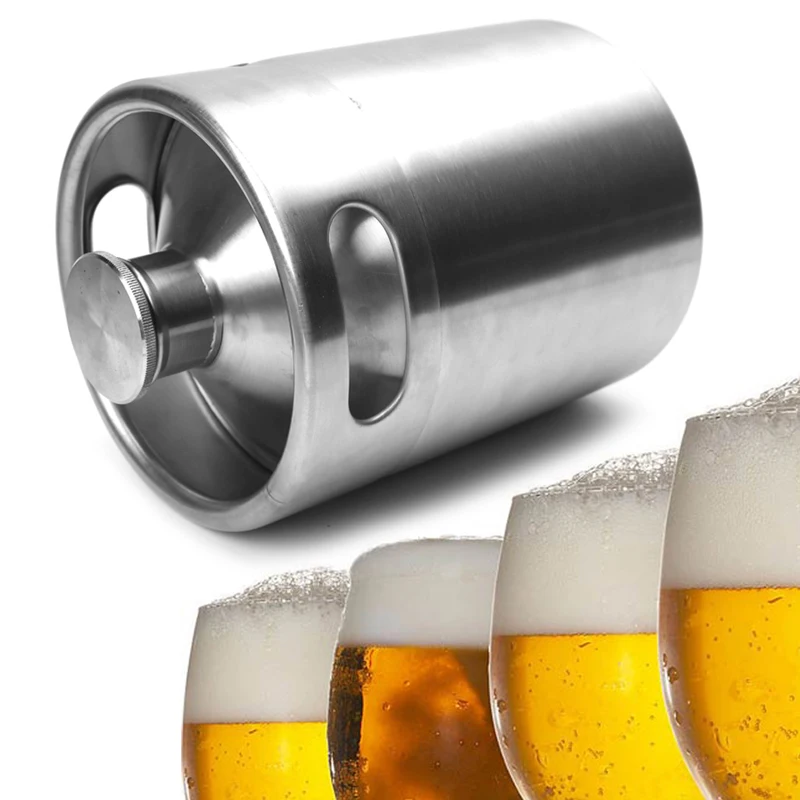 2L Homebrew Growler Mini Keg Stainless Steel Beer Home Brewing Making Bar Tool