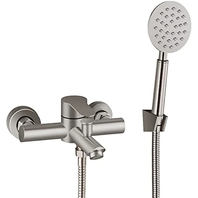 Shower Faucet Set with Tub Spout Pressure Balanced Bathtub Shower Faucet Set Shower Head Wall Mounted Rainfall Shower System