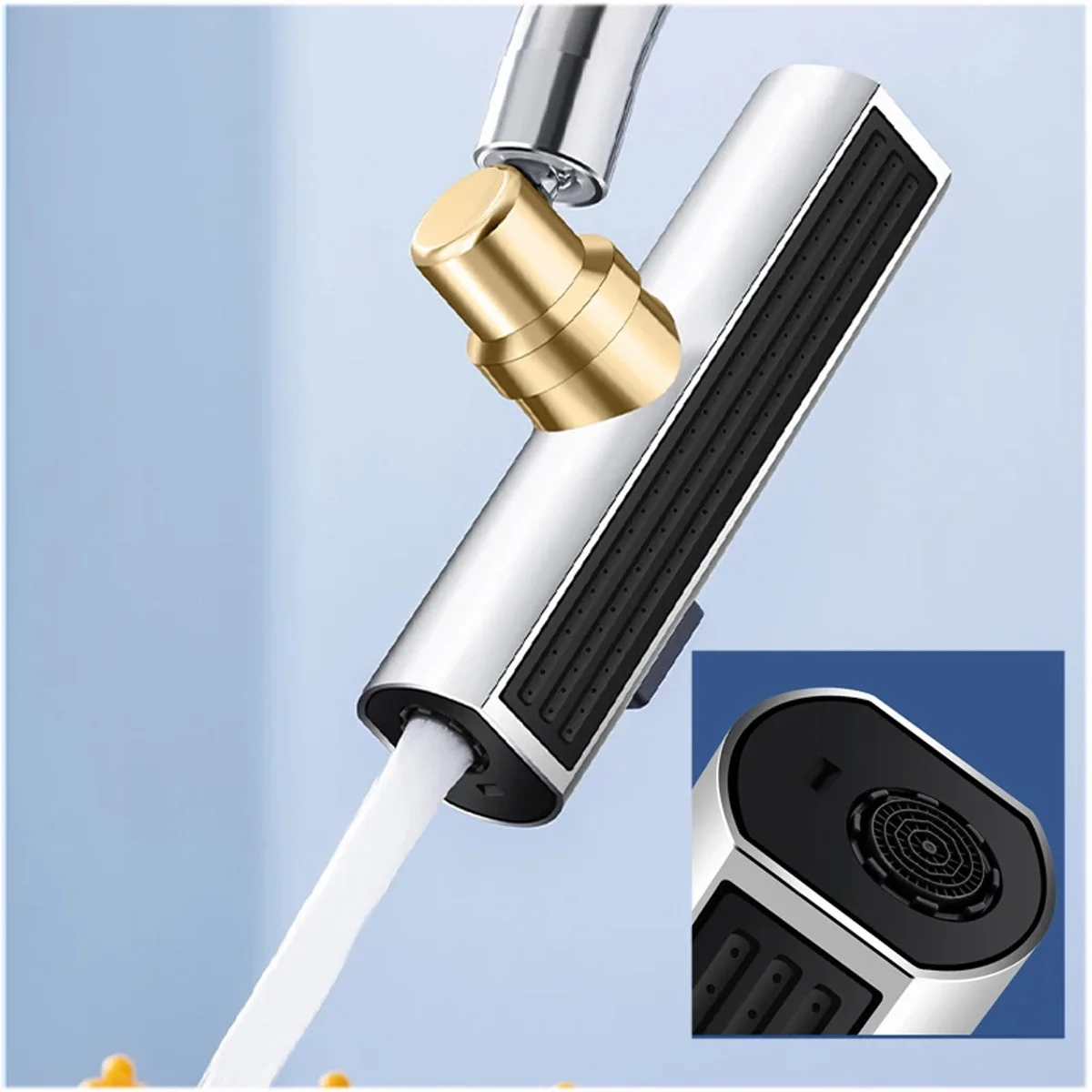 Kitchen Faucet Waterfall Outlet Splash Proof Universal Rotating Bubbler Multifunctional Water Nozzle Extension