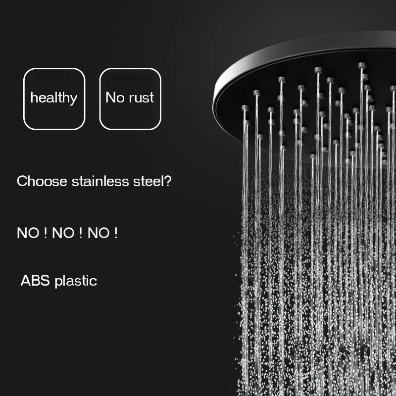 matte black shower head bathroom ABS plastic shower faucet fashion BLACK rainfall shower nozzle free shippingProduct sell