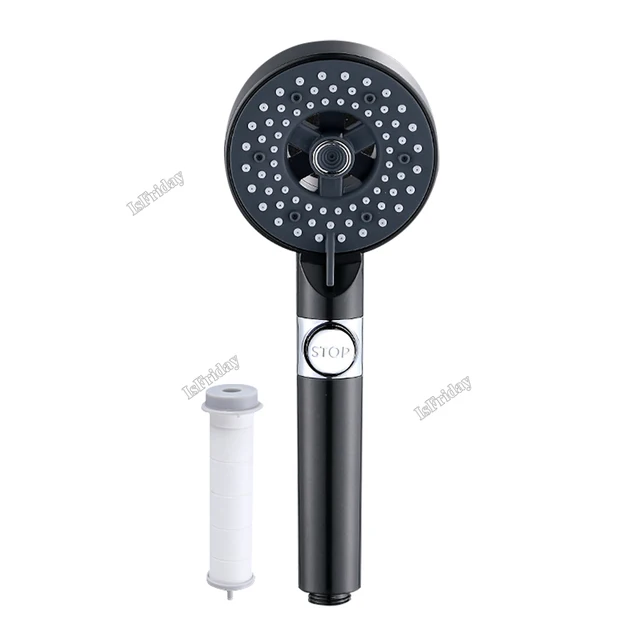 High Pressure 5 Modes Adjustable Showerheads with Hose Water Saving One-Key Stop Spray Nozzle Bathroom Accessories