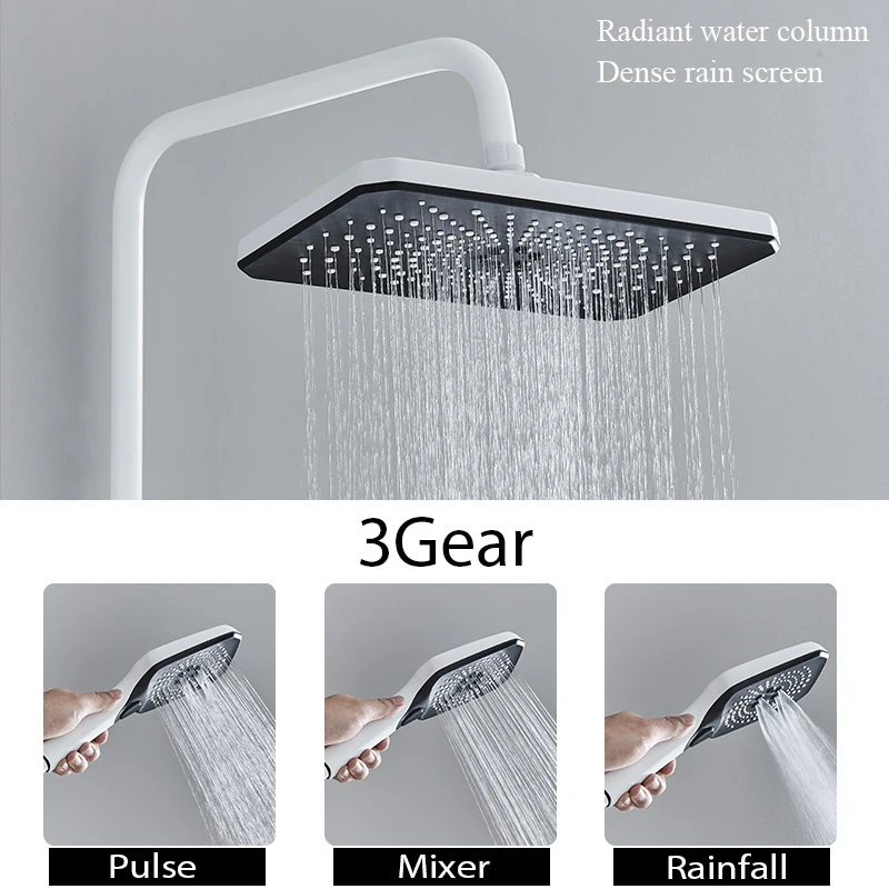 Digital Display Shower System Set LCD Hot And Cold Bathroom Shower Set Faucet 4 Way Rainfall Bathroom Tap Mixer Tap