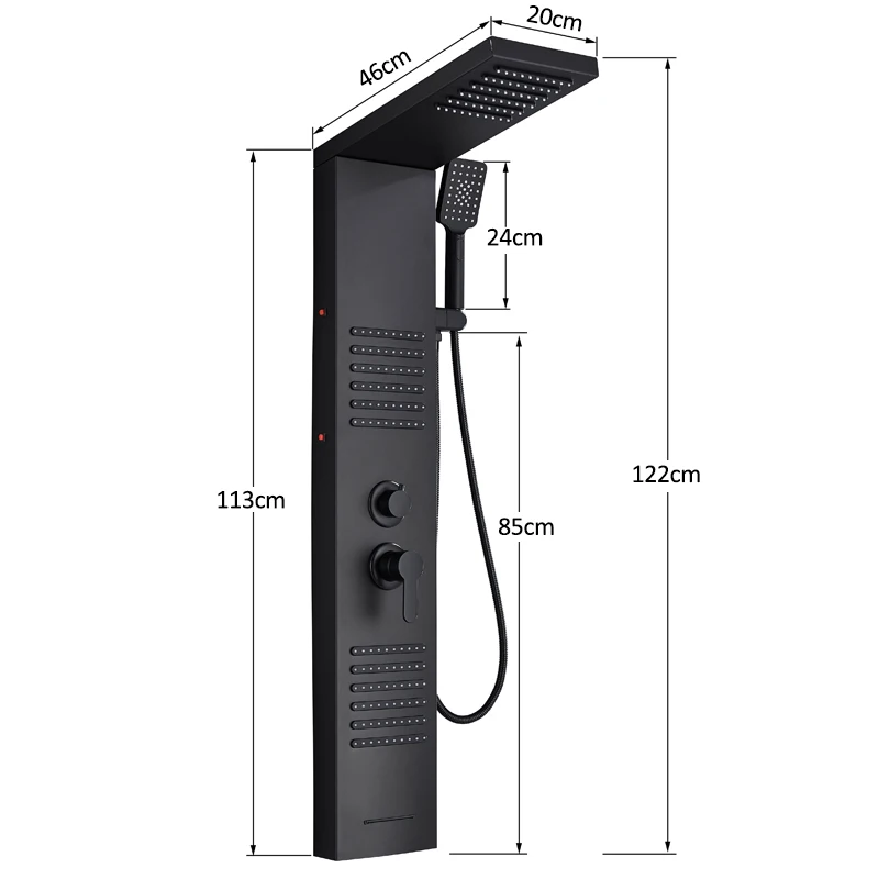LED Shower Panel Tower System Rain Waterfall Shower Column Hydroelectricity Massage Body Spa Bath Shower Faucet
