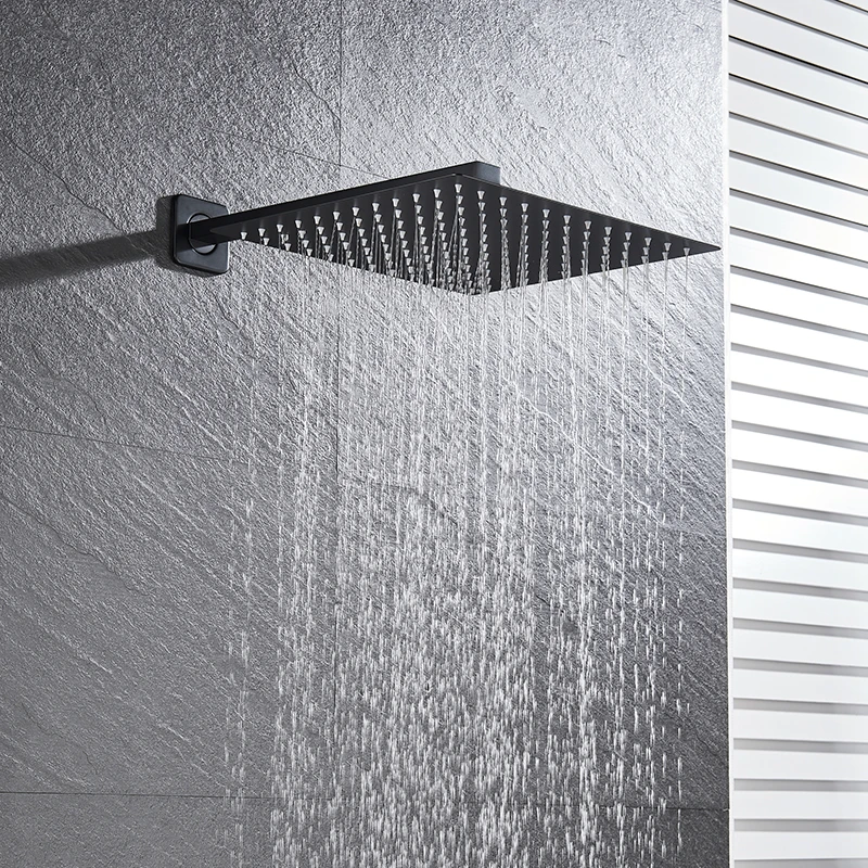 Shower Head 8/10/12 inch Rainfall Ultrathin Shower Head With Shower Arm Bathroom Shower Accessories Wall Mounted