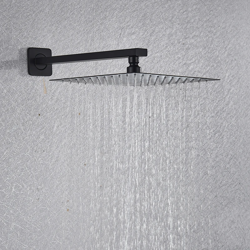 Shower Head 8/10/12 inch Rainfall Ultrathin Shower Head With Shower Arm Bathroom Shower Accessories Wall Mounted
