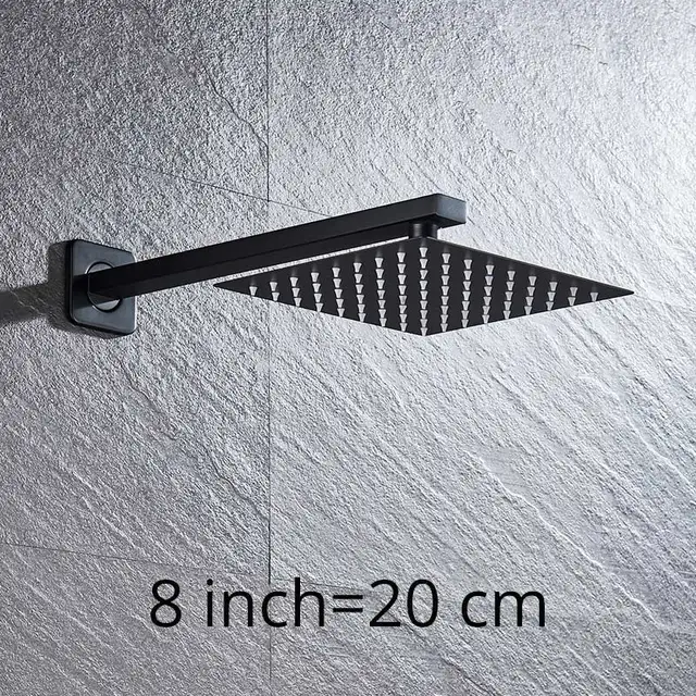 Shower Head 8/10/12 inch Rainfall Ultrathin Shower Head With Shower Arm Bathroom Shower Accessories Wall Mounted