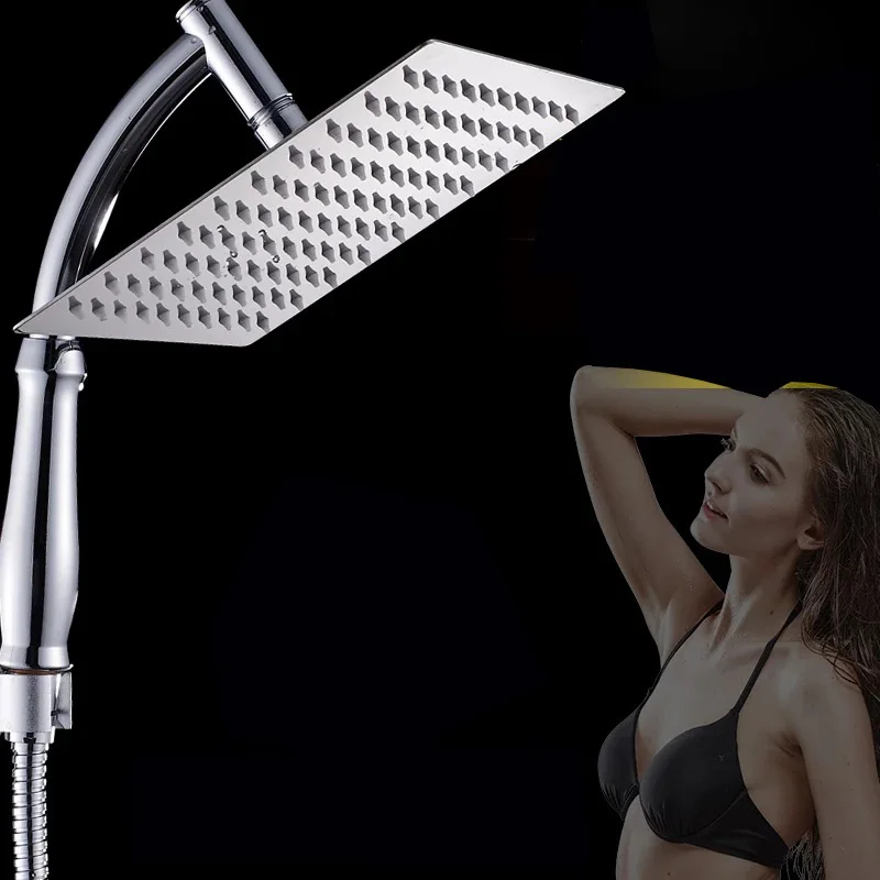 6"inch Luxury ABS/Stainless Steel Ultra-Thin Large Rainfall Shower Head Bathroom High Pressure Hand Held Shower head