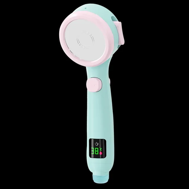 Shower Head Intelligent Temperature Display Handheld Bathroom High Pressure Showerhead Pressurized Adjustable Spray Water Saving