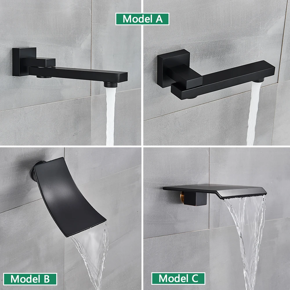 Shower Faucets Set Wall Mounted Rainfall Shower System Concealed Embedded Box Waterfall Bathroom Mixer Tap