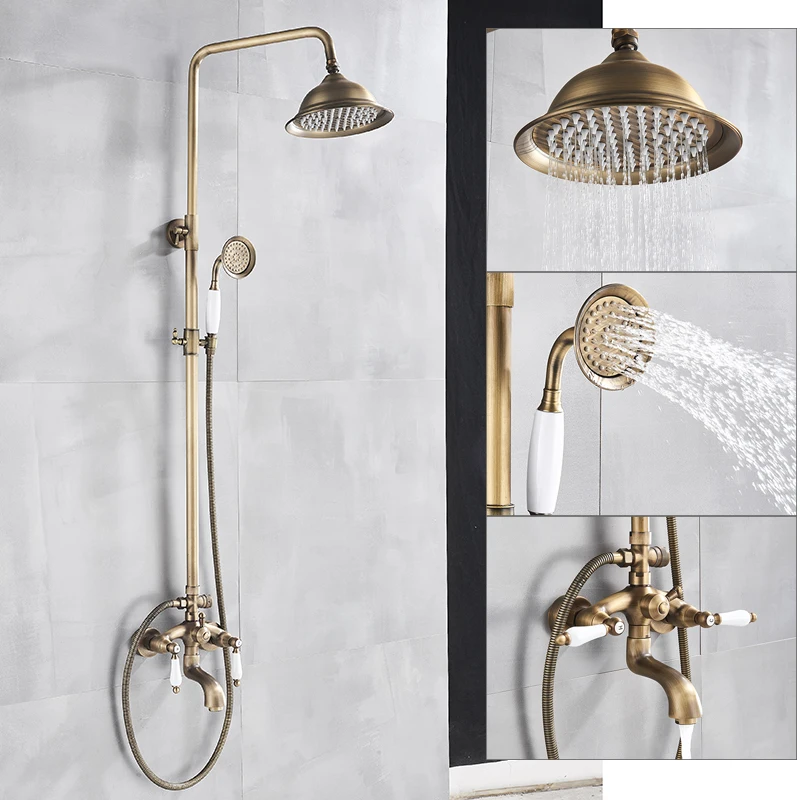 Shower Faucet Bathroom Shower Rain Shower Set Brass Home Wall-Mounted
