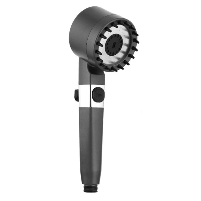 Thermostat Shower System Set Piano key Ambient Light Full Copper Digital Display Shower Set Gunmetal Gray Modern Showers faucet