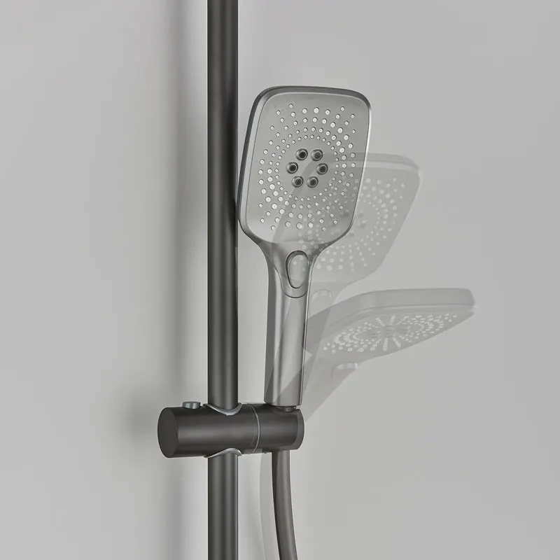 Brass Piano Smart Shower Faucet Set Bathroom Digital Display Shower Faucet Wall Mount Mixer Crane Shower Set With Bidet Sprayer