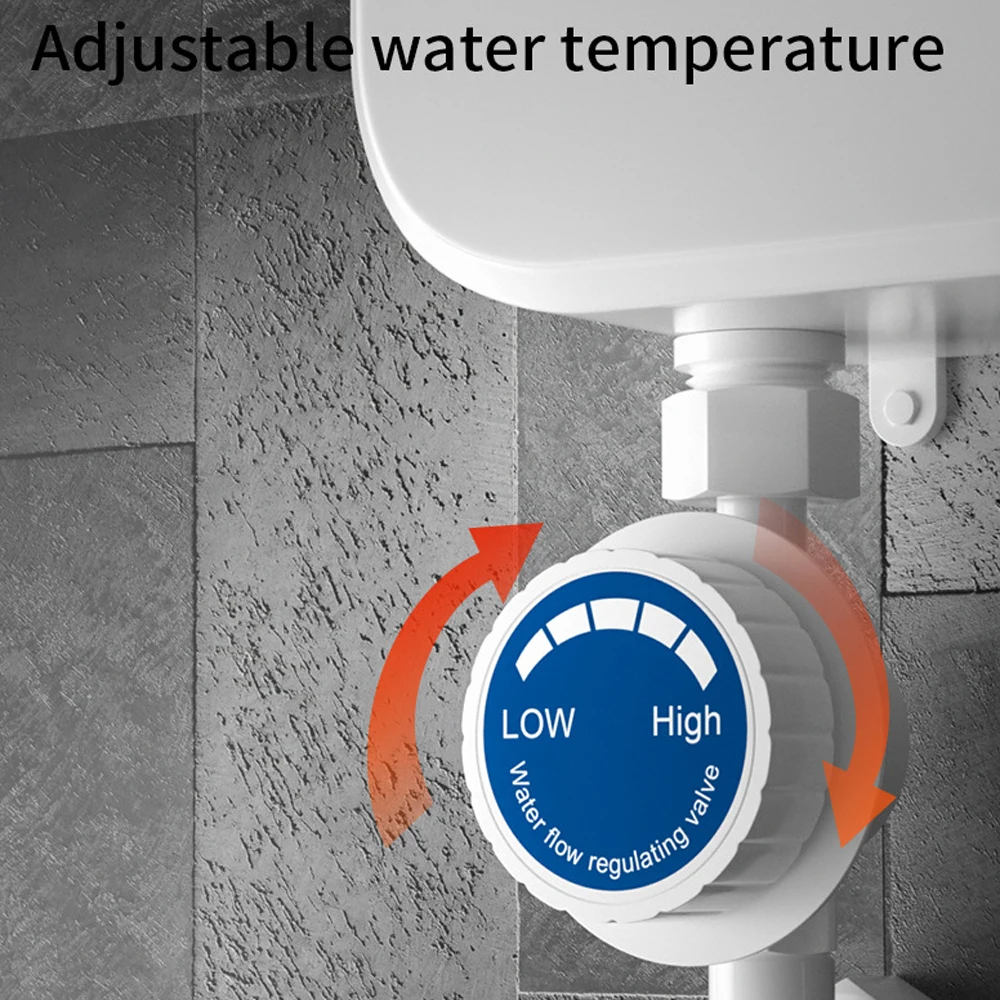 Tankless Water Heater Thermostatic Shower Head Set Temperature Adjustable Home Bathroom Waterproof Instant Water Heating Machine