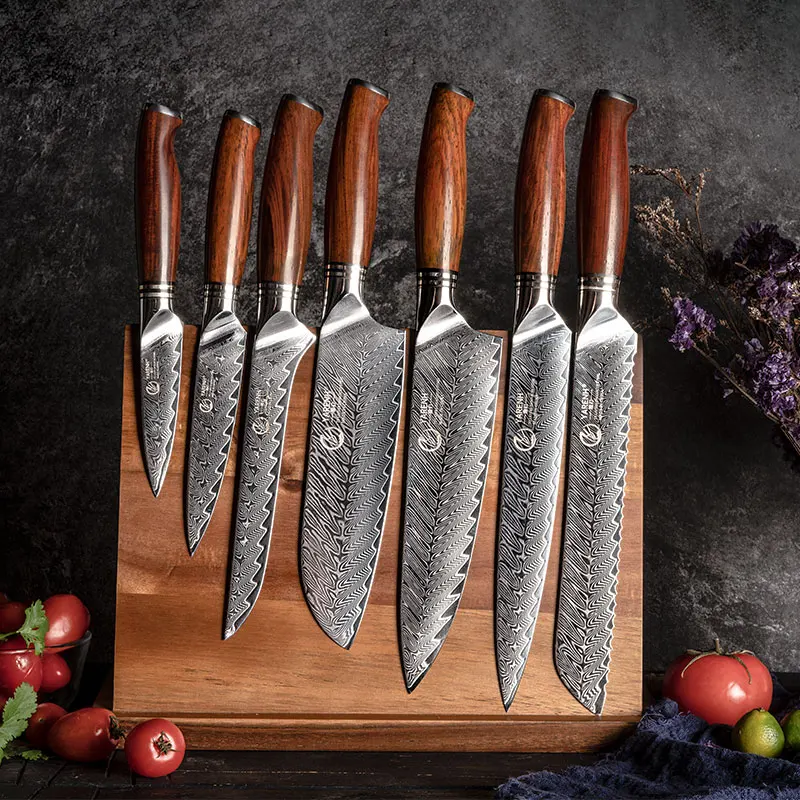 YARENH Kitchen Knife Sharp Chef Knife High Quality Damascus Stainless Steel Utility Paring Boning Cleaver Slicing Santoku Knives