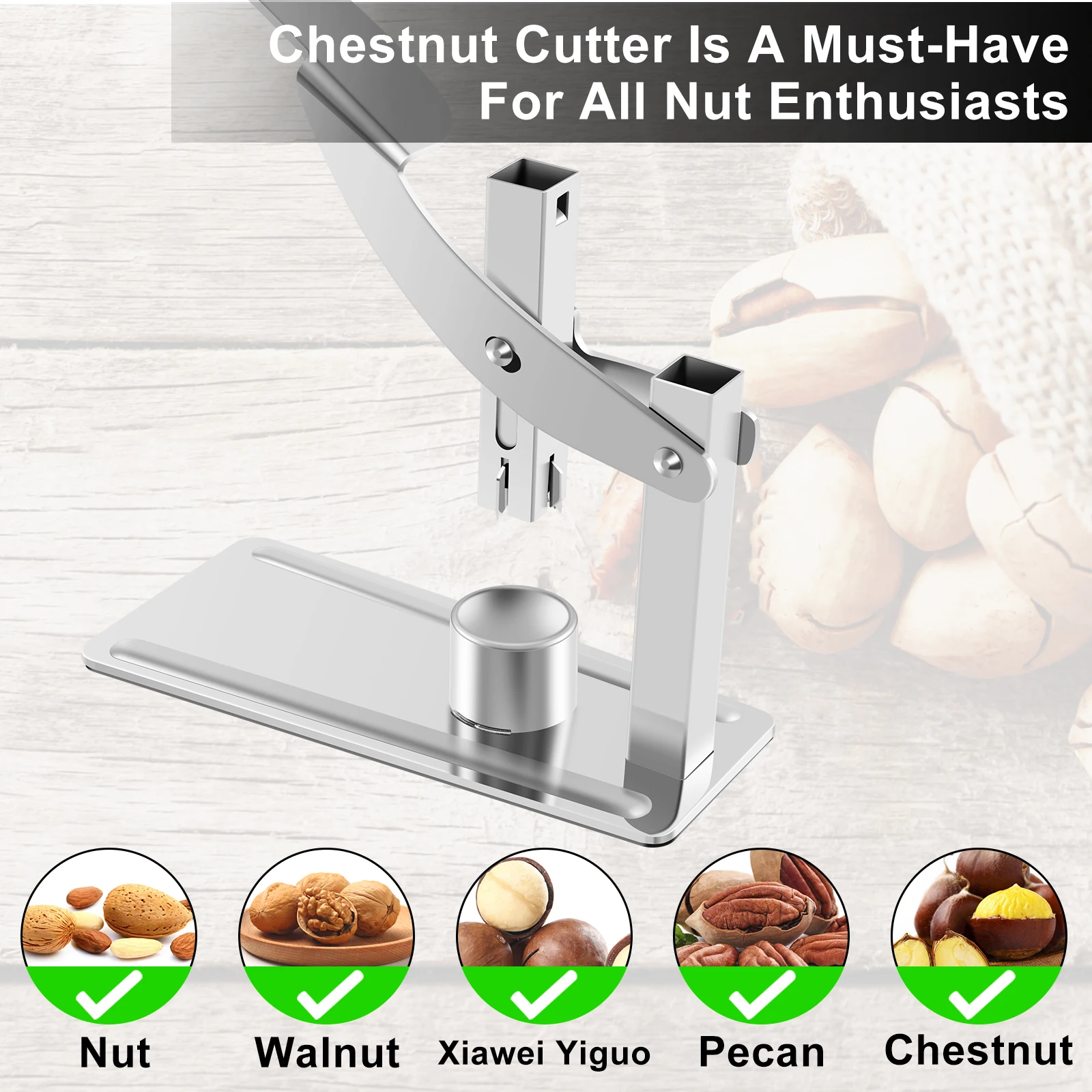 Chestnut Opener Machine Stainless Steel Chestnut Clip Heavy-Duty Cutter Nut Cracker Sheller Walnut Clip Peeler Kitchen Tools