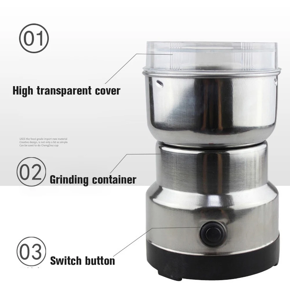 Electric Coffee Grinder Kitchen Cereals Nuts Beans Spices Grains Grinder Machine Multifunctional Home