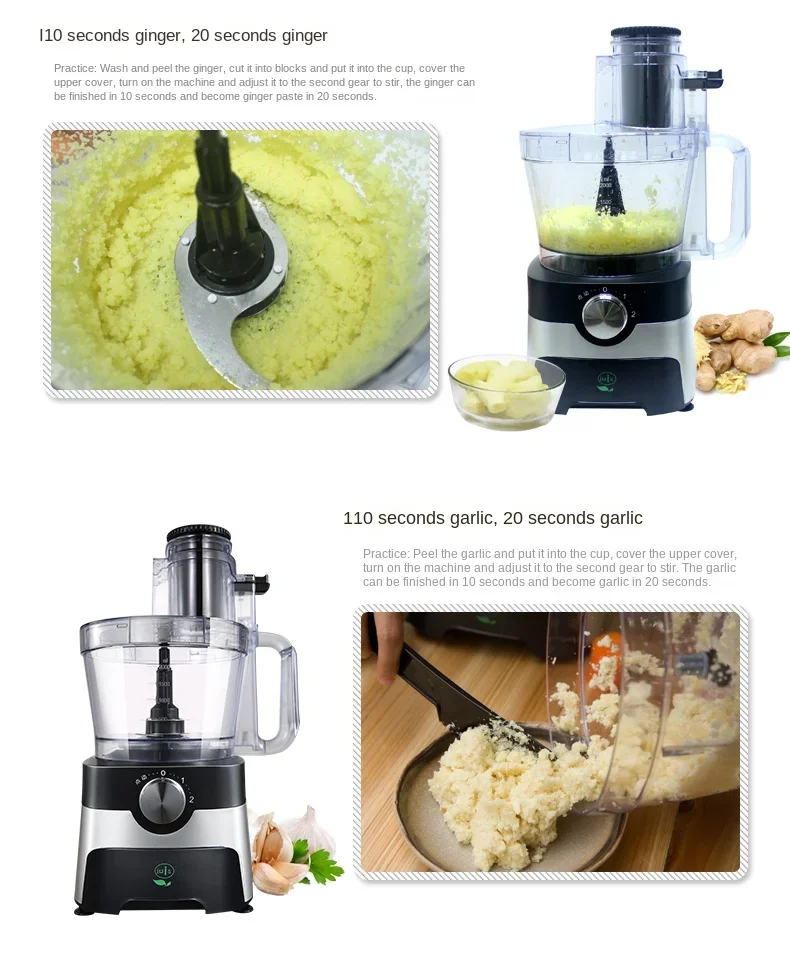 220V Multi-functional Food Processor: WineThink JS-601 Meat Grinder, Commercial Electric Garlic Machine, Lemon Potato Slicer