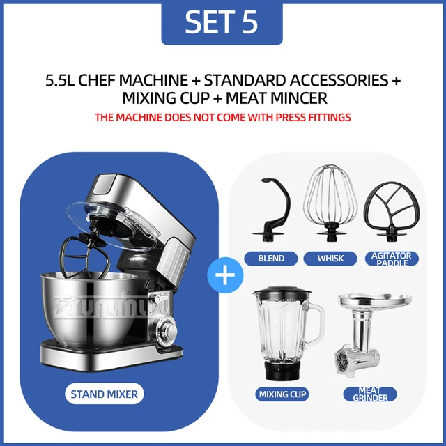 7L Kitchen Electric Mixer Multifunctional Mixer Egg Whisk Dough Cream Mixer Machine Automatic Food Blender