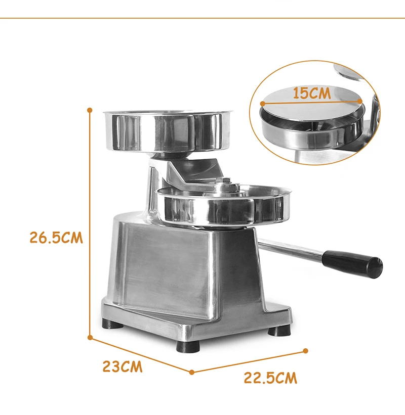 100mm-130mm MANUAL HAMBURGER PRESS Burger Forming Machine Round Meat shaping Aluminum Machine Food Processor Machine