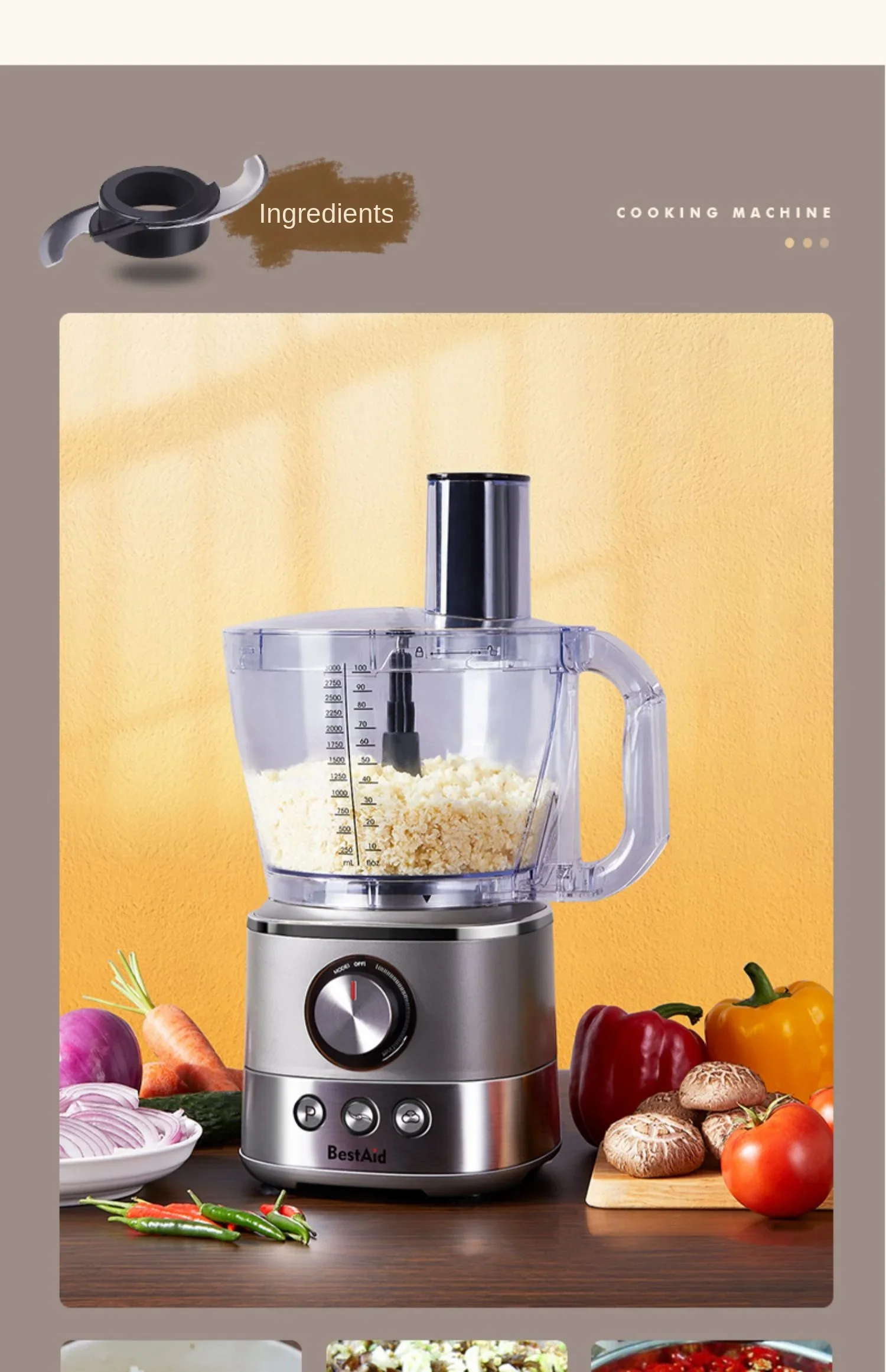 220V BestAid Food Processor with Powerful Motor, Vegetable Slicer, Chopper, Dicer and Meat Grinder