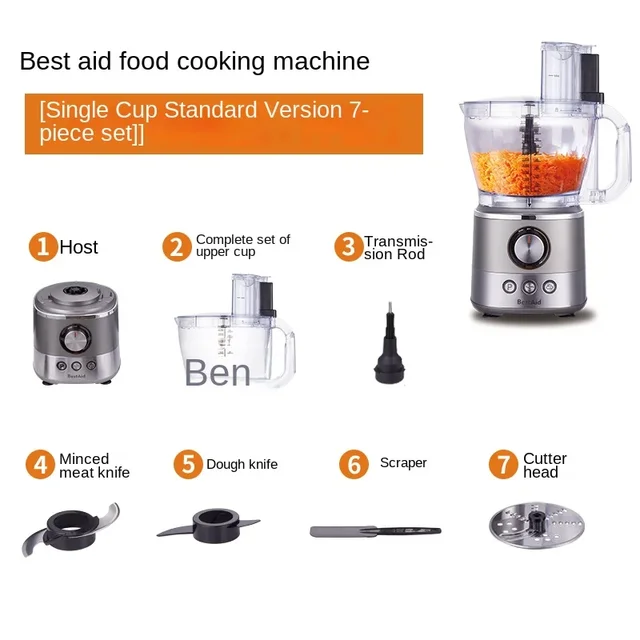 220V BestAid Food Processor with Powerful Motor, Vegetable Slicer, Chopper, Dicer and Meat Grinder