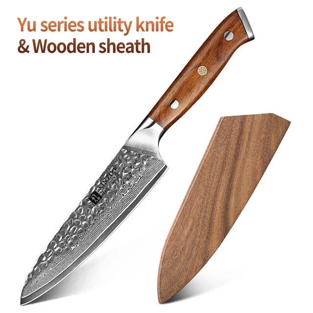 5" Utility Knife Damascus Steel Kitchen Knife Stainless Steel Chef Cleaver Peeler Fruit Meat Cleaver Knife