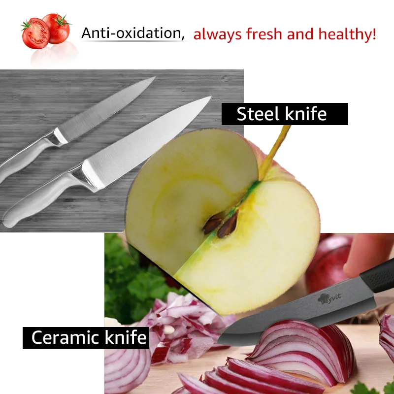 Kitchen Knives cook set Ceramic Knives Cook set 3 4 5 6 inch Zirconia Ceramic Black Blade Cooking Paring Fruit Chef Knives