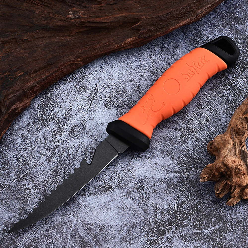 Boning Knife Fish Fillet 3-in-1 Kitchen Knives Japanese Chef Knifes Sashimi Fishing Knife Stainless Steel Coating Blade for Salt