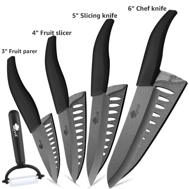 Kitchen Knives cook set Ceramic Knives Cook set 3 4 5 6 inch Zirconia Ceramic Black Blade Cooking Paring Fruit Chef Knives