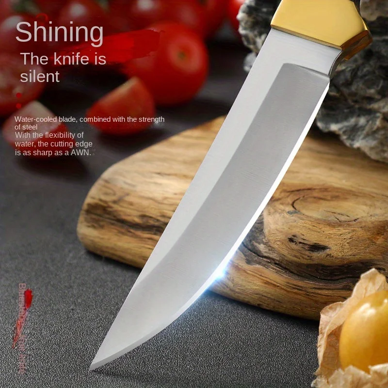 1pc Stainless steel fruit and vegetable knife Portable EDC pocket cutting sharp kitchen sliced knife of Wooden handle