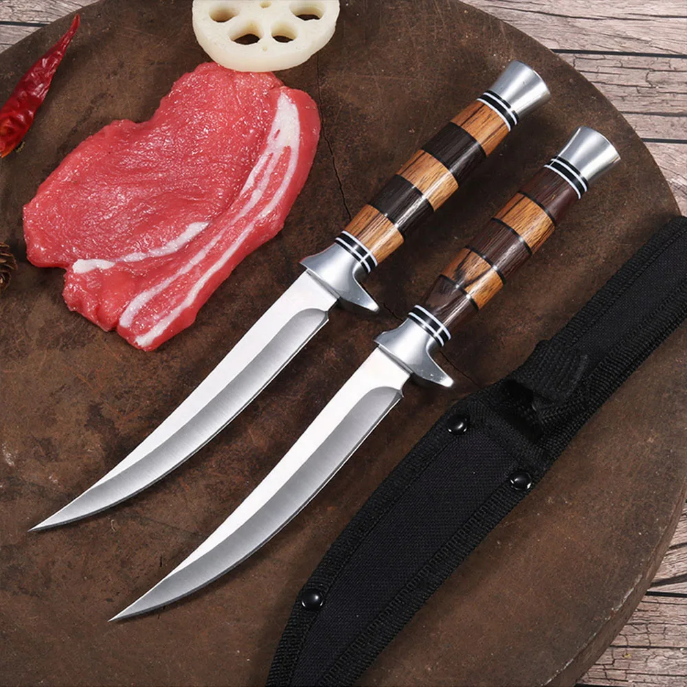 Kitchen Cleaver Knife Stainless Steel Utensils Fishing Butcher Boning and Meat Cutting Slicing Cooking Knife