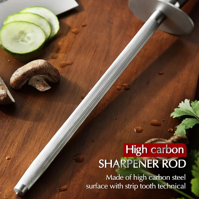 Professional Chef Knife Sharpener Rod High Carbon Sharpening Stick Honing Steel For Kitchen Knife Stainless Steel Knives