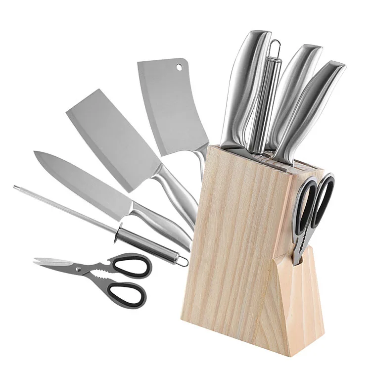 Stainless Steel Kitchen Knives Set Tools Kitchen Knife Scissors Knife Sharpener Chopping Knife Holder