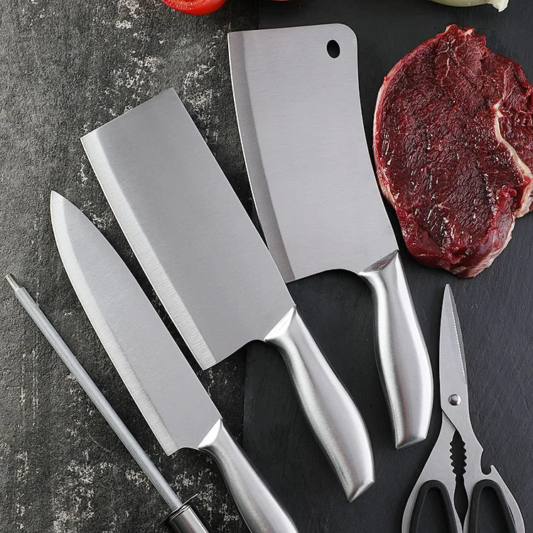 Stainless Steel Kitchen Knives Set Tools Kitchen Knife Scissors Knife Sharpener Chopping Knife Holder