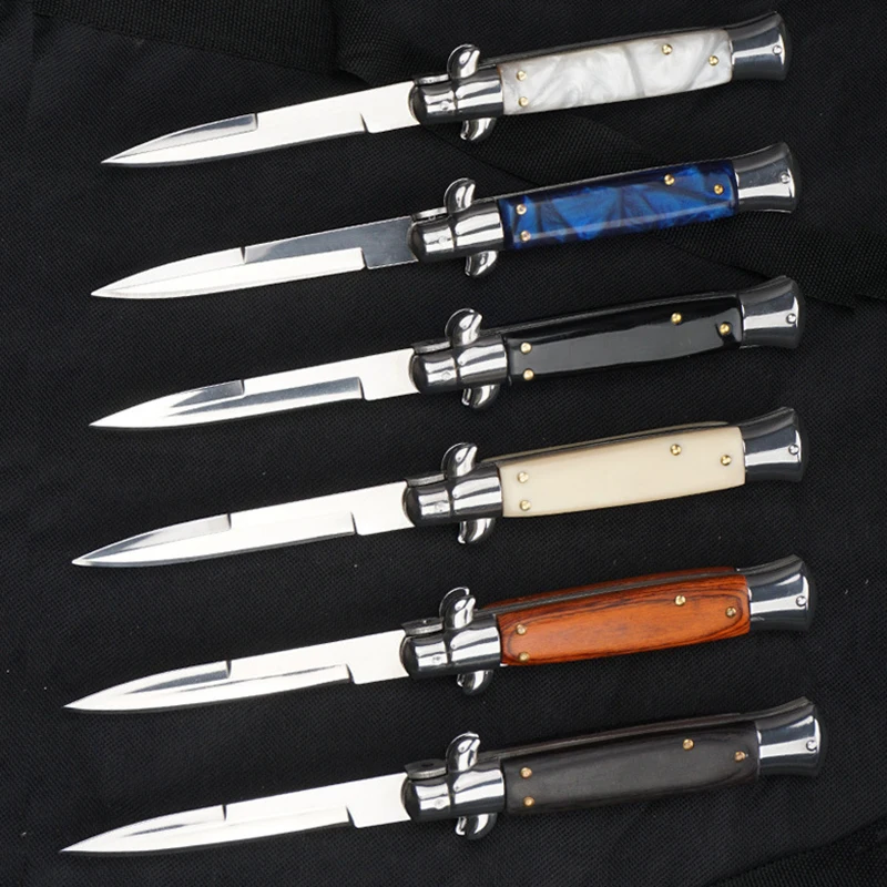 Italian AKC Godfather Stiletto Mafia Portable Tactical Folding Knife Outdoor Equipment Camping Hiking Fishing knives