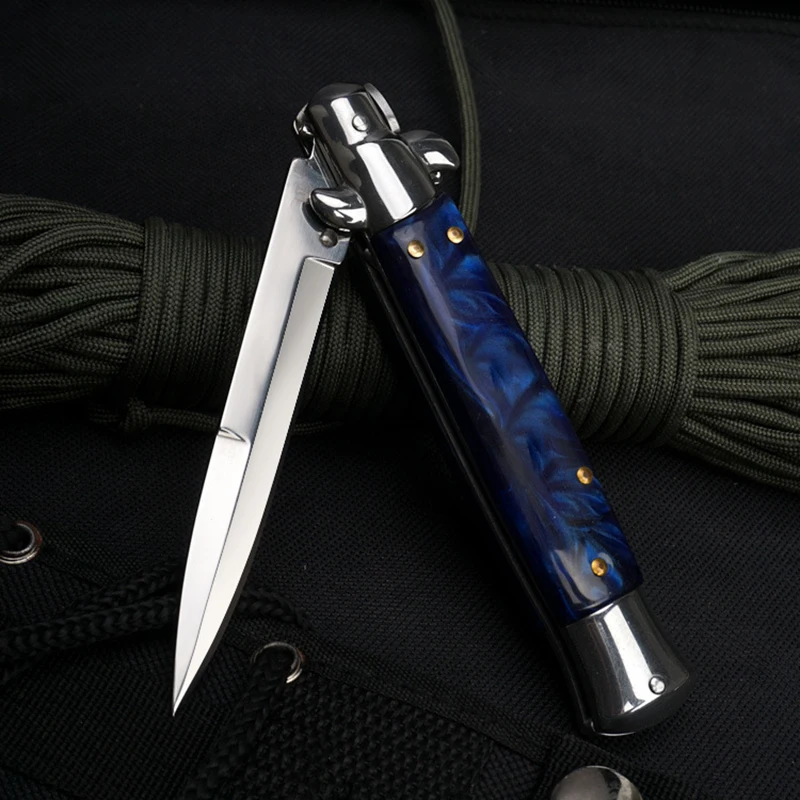 Italian AKC Godfather Stiletto Mafia Portable Tactical Folding Knife Outdoor Equipment Camping Hiking Fishing knives