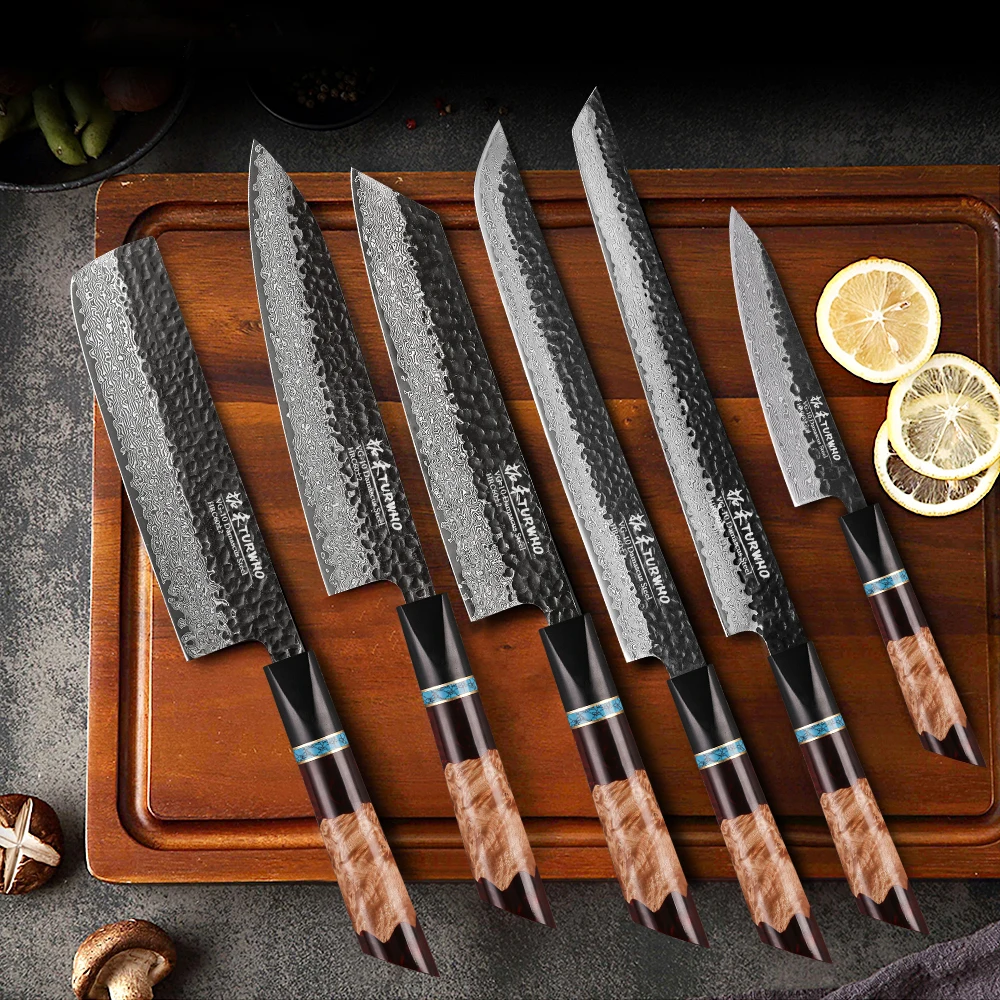 Hand Forged Kitchen Knives Steel VG10 Chef Knife Japanese Kiritsuke Nakiri Utility Slicing Sushi Sashimi Knife